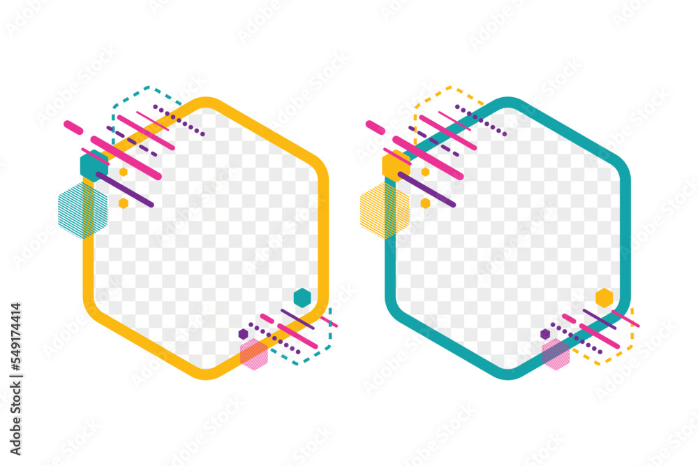 Poster colorful hexagon shelf, minimal japanese style. floating on the wall copy space hexagon for photo or