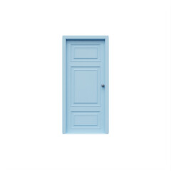 turquoise Color closed Door isolated