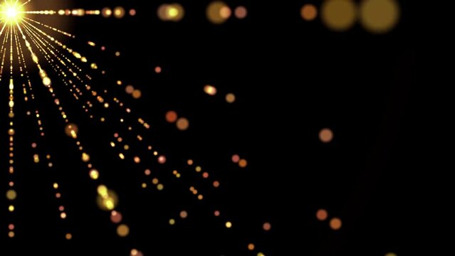 Orange gold yellow golden brown, trails of glow always run out of light particles.