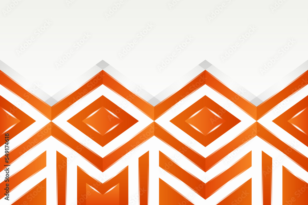 Poster white grey gradient colors abstract horizontal banner with orange element arrows and angles. modern 