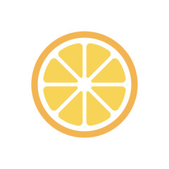 sliced orange color illustration / png ( background transparent )
