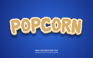 popcorn editable text style effect	