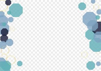 Dark Blue Hexagon Background Transparent Vector. Geometric Techno Wallpaper. Concept Backdrop. Gray Polygon Data. Honeycomb Texture.