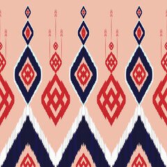 Royal luxurious ancient Ikat patterns. Geometric ethnic tribal vintage retro style. Fabric textile ikat seamless pattern. Indian African Asian navajo Aztec ikat print vector abstract background.