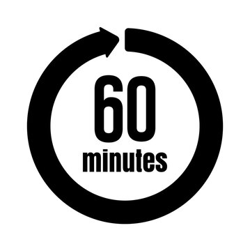 Clock , timer (time passage) icon / 60 minutes / png ( background transparent )