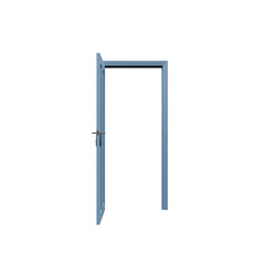 Blue Interior Door and Frame