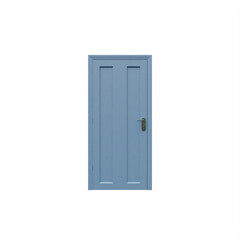 Blue Interior closed Door and Frame