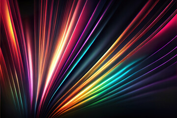 abstract colorful background, rainbow spectrum, glowing light rays as multicolor wallpaper header