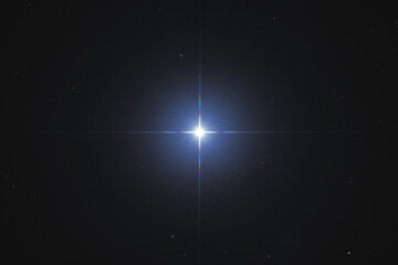 The star Achernar brightest star in the constellation Eridanus imaged with an astronomical telescope