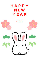 うさぎ年　年賀はがき　テンプレート