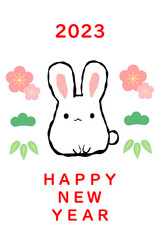 うさぎ年　年賀はがき　テンプレート