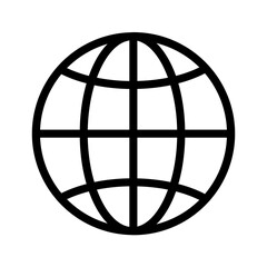  thin line sharp icon / world, earth, network, map / png ( background transparent )