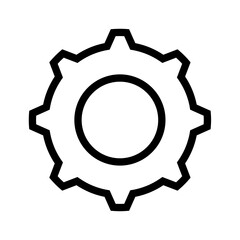 thin line sharp icon / gear, function, setting / png ( background transparent )
