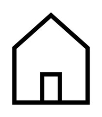  thin line sharp icon / house, home / png ( background transparent )