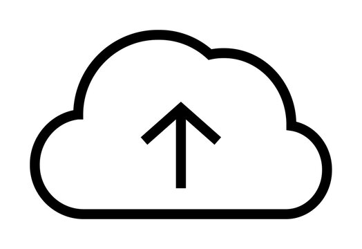 recommend clip art: thin line sharp icon / cloud computing (upload)  / png ( background transparent )