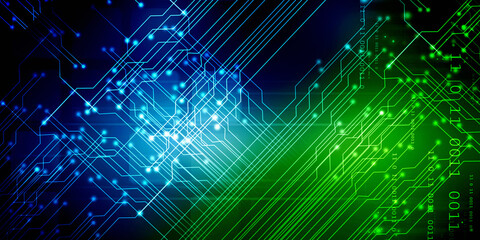 2d illustration Abstract futuristic electronic circuit technology background