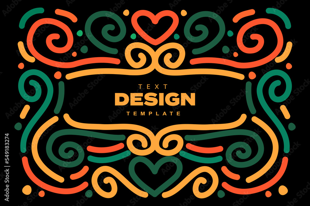Aufkleber cinco de mayo line art pattern for background. colorful swirl outline copy space for poster and bann