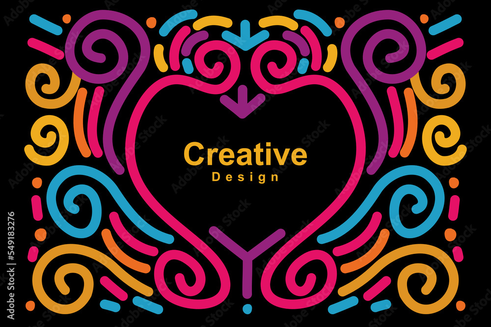 Aufkleber cinco de mayo line art pattern for background. colorful swirl outline copy space for poster and bann
