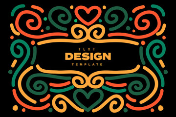 Cinco de mayo line art pattern for background. Colorful swirl outline copy space for poster and banner.