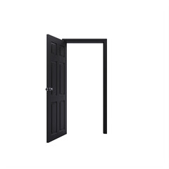 black interior Open Door and Frame