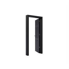 black interior Open Door and Frame