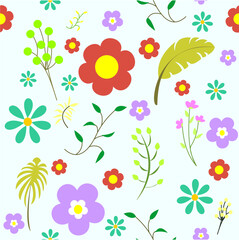 Collage contemporary floral seamless pattern