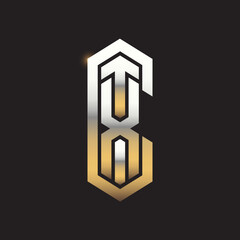 XTC Letters Logo initial design with gold effect