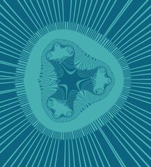 marine jellyfish in teal blue green