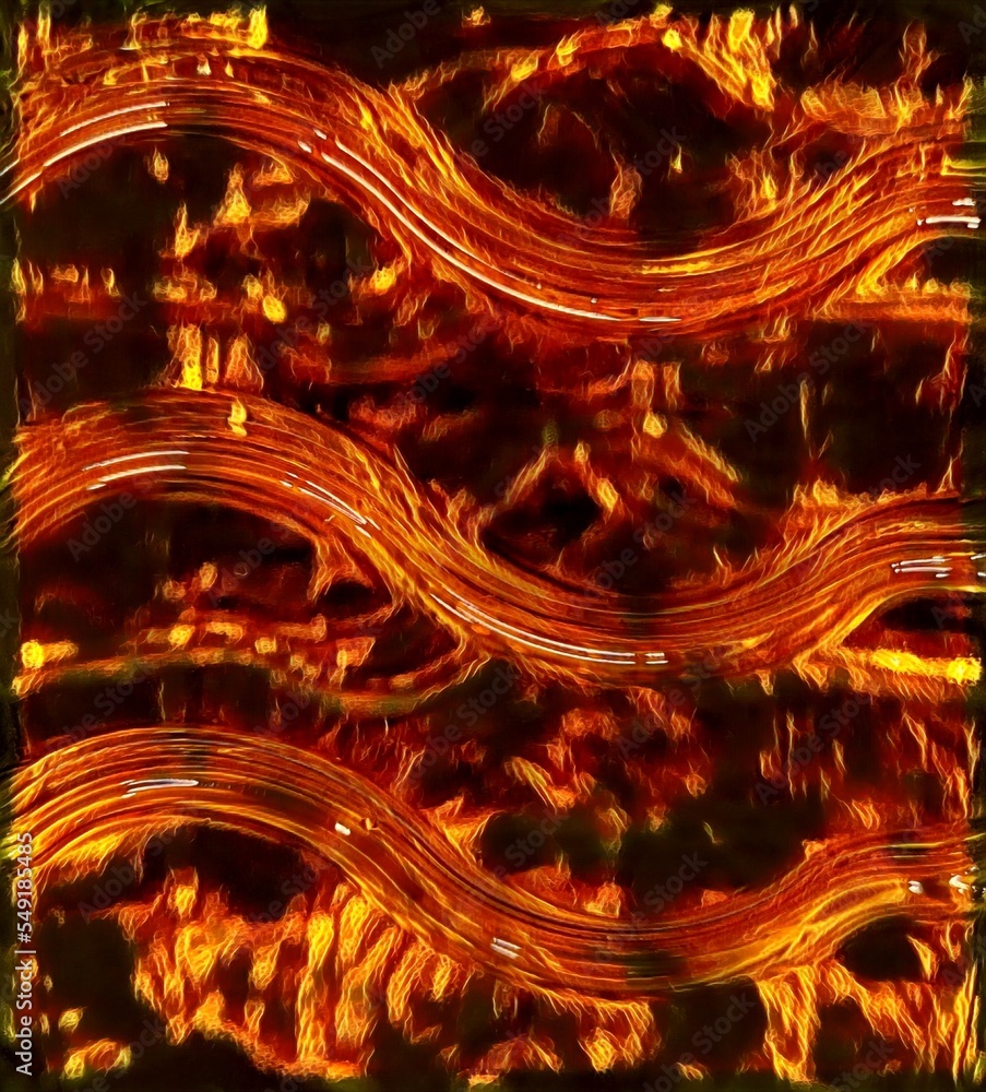 Aufkleber textured pattern and curved wavy line design in flowing lava style