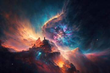 Fototapeta na wymiar Galaxy, beautiful nebula illustration
