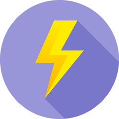 Thunder power icon in flat design style. Lightning signs illustration.
