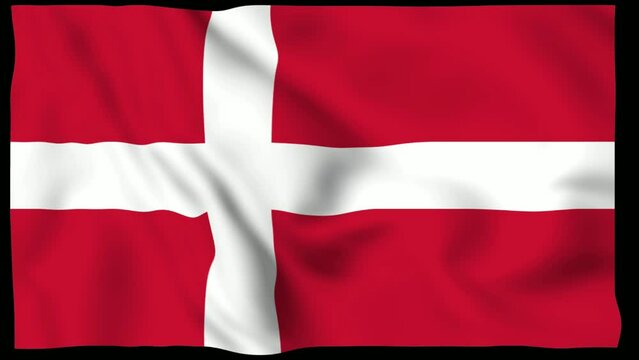 Denmark waving flag video animation. Denmark Flag Motion video