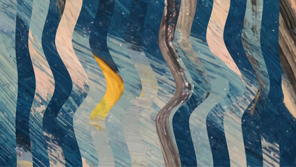 blue and yellow wavy stripes