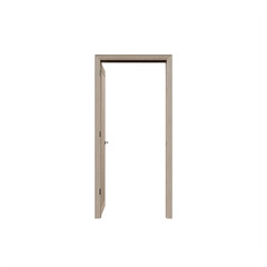 Beige Interior Open Door and Frame