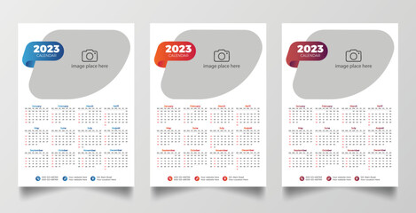 Print Ready 2023 Wall Calendar Template 