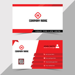 Business Card Design Template. Red and Black Business Card Design Vector.