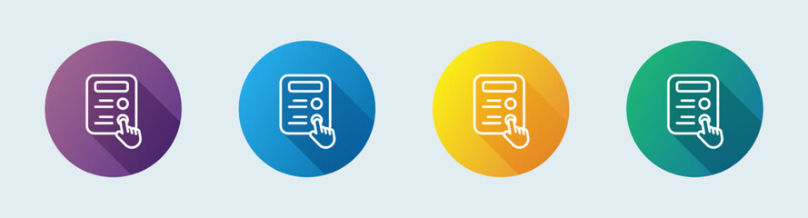 Vote line icon in flat design style. Poll signs vector illustration.