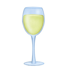 Glass of wine isolated on transparent background 