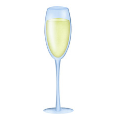 Glass of champagne isolated on transparent background 