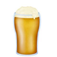 Glass of beer isolated on transparent background 