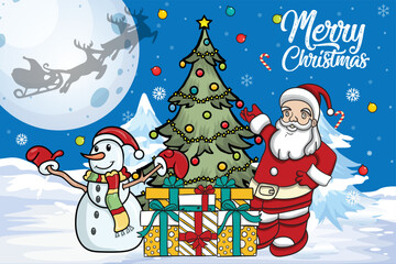 Merry Christmas Holiday Sublimation Illustration Background