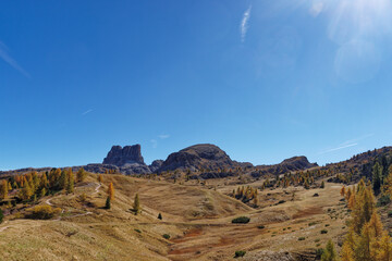 Die Dolomiten am Passo di Falzarego