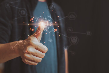 Digital transformation change management, internet of things (IoT), new technology bigdata and business process strategy, automate operation, customer service management, cloud computing 