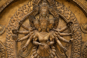 Kathmandu, Nepal- April 20,2022 : Patan Durbar Square is situated at the centre of Lalitpur city. Patan is one of the oldest know Buddhist City. It is a center of both Hinduism and Buddhism.