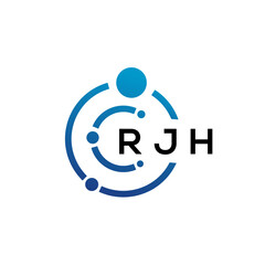 RJH letter technology logo design on white background. RJH creative initials letter IT logo concept. RJH letter design.