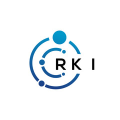 RKI letter technology logo design on white background. RKI creative initials letter IT logo concept. RKI letter design.
