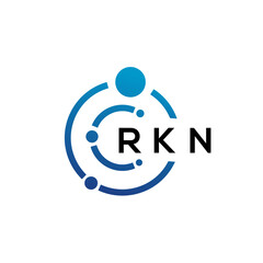 RKN letter technology logo design on white background. RKN creative initials letter IT logo concept. RKN letter design.