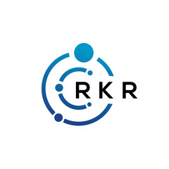 Obraz na płótnie Canvas RKR letter technology logo design on white background. RKR creative initials letter IT logo concept. RKR letter design.