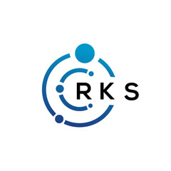 Fototapeta na wymiar RKS letter technology logo design on white background. RKS creative initials letter IT logo concept. RKS letter design.