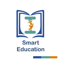 Initial I Letter with book and student symbol character for school, education, trainer center business logo template vector